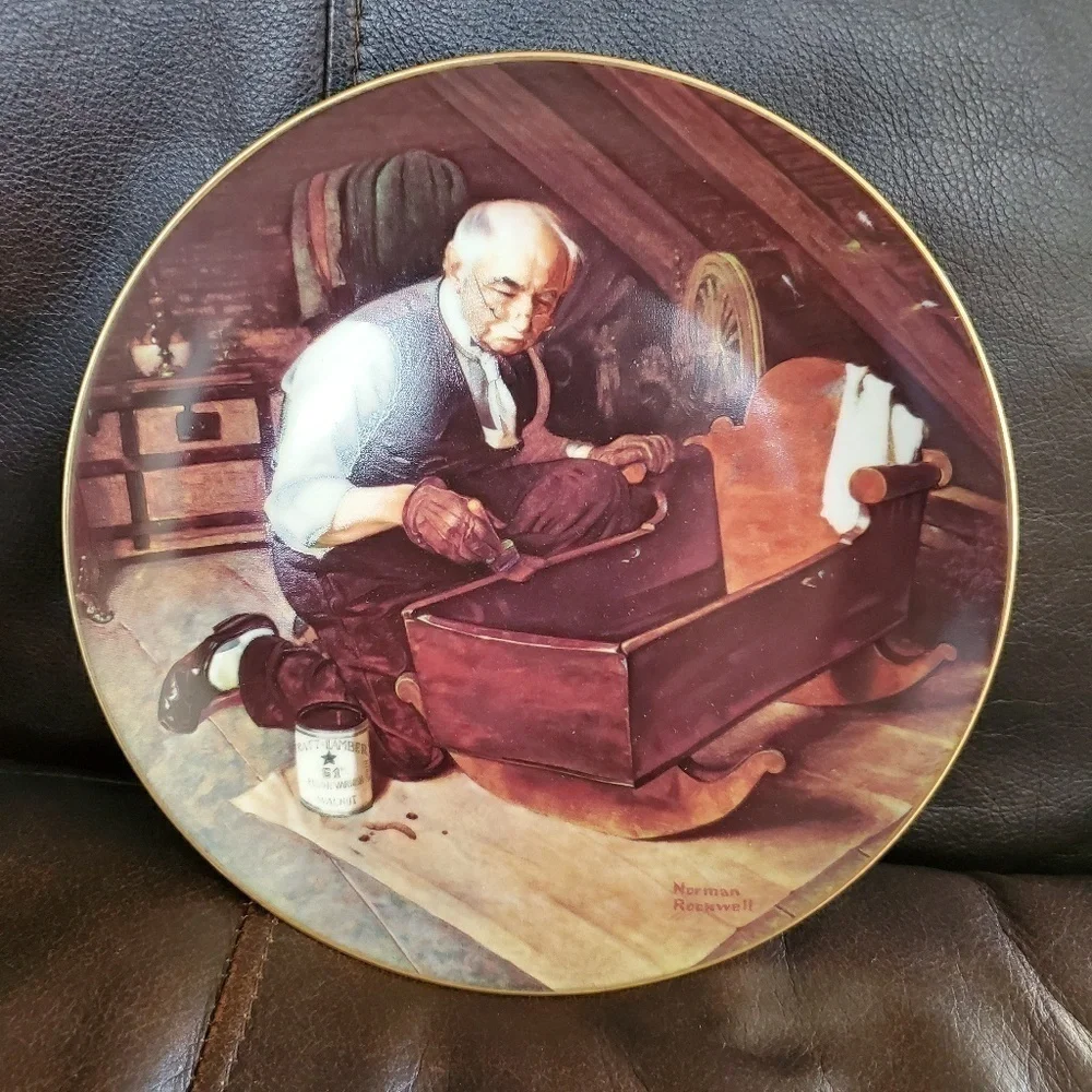 Norman Rockwell “Grandpa’s Gift” Collector Plate Knowles 1987 Nostalgic Vintage